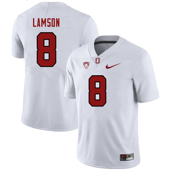 Men #8 Justin Lamson Stanford Cardinal College Football Jerseys Stitched Sale-White